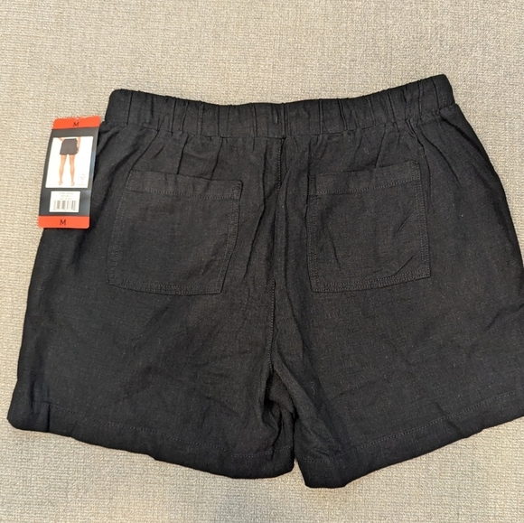 Black Linen Blend Pull-On Shorts Size M – Briggs Women’s NWT - Picture 3 of 5